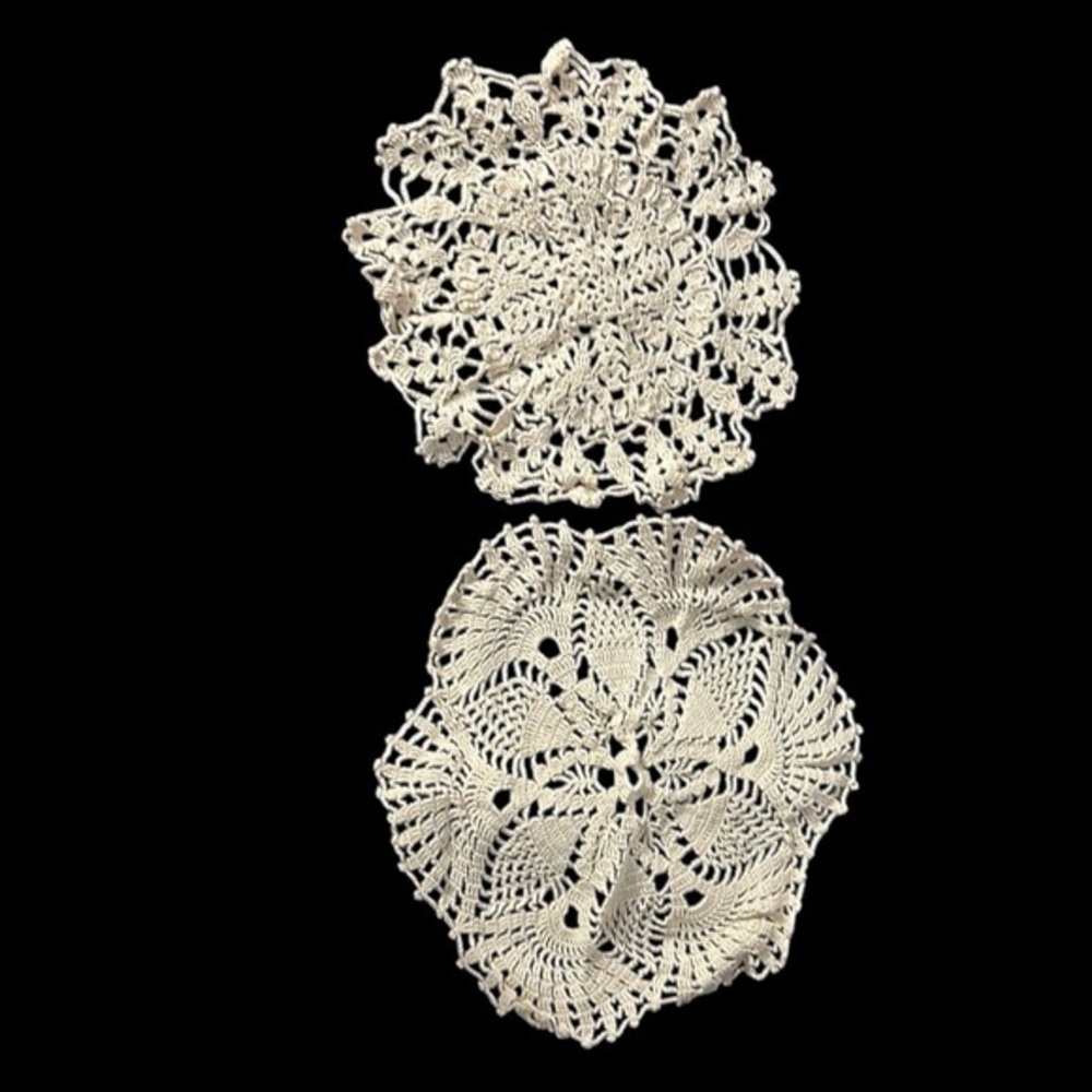 Handmade Crochet Doilies in Cream